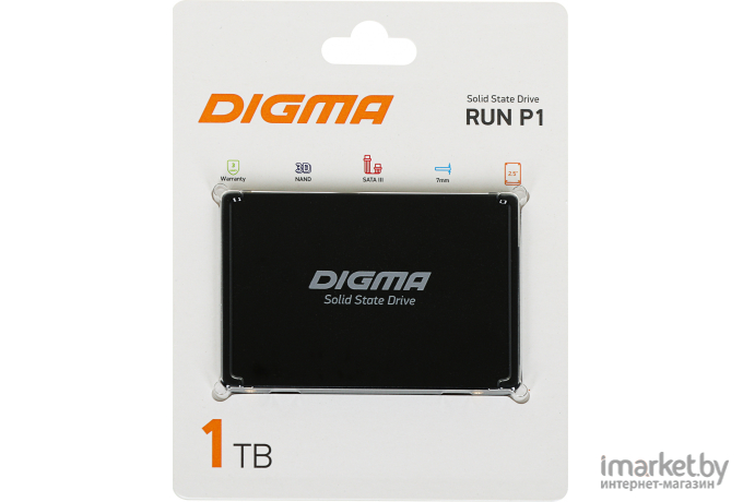 SSD диск Digma 2.5 SATA III 1Tb Run P1 (DGSR2001TP13T)