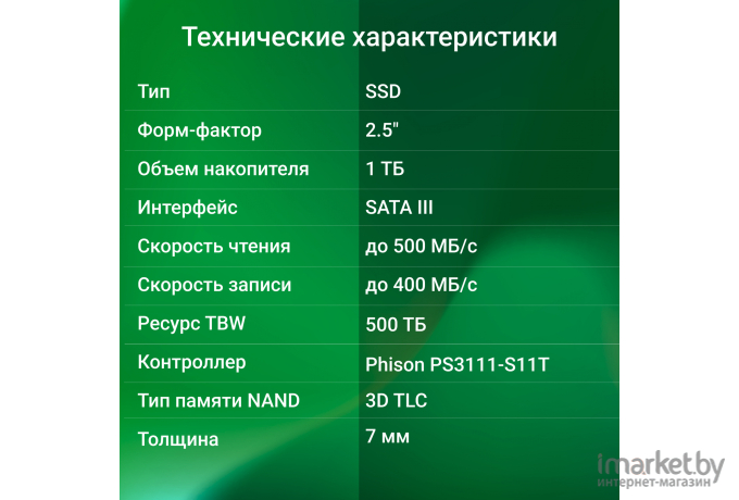 SSD диск Digma 2.5 SATA III 1Tb Run P1 (DGSR2001TP13T)