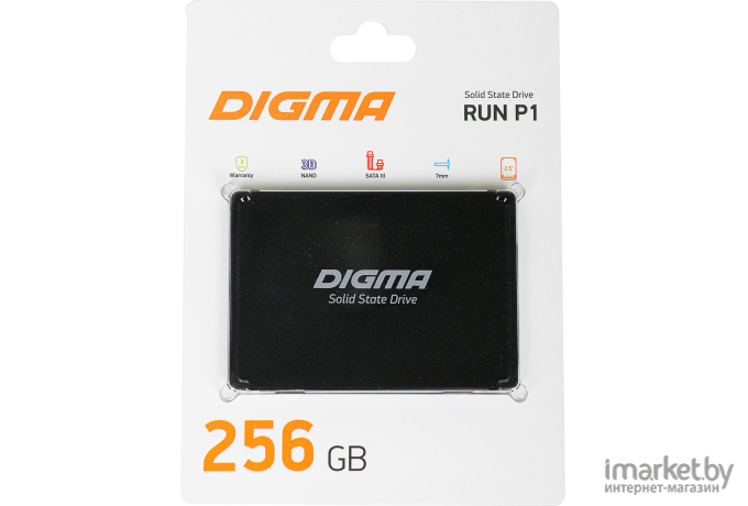 SSD диск Digma 2.5 SATA III 256Gb Run P1 (DGSR2256GP13T)