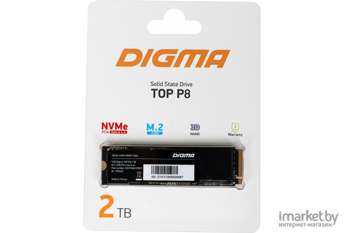 SSD диск Digma 2Tb Top P8 M.2 2280 (DGST4002TP83T)