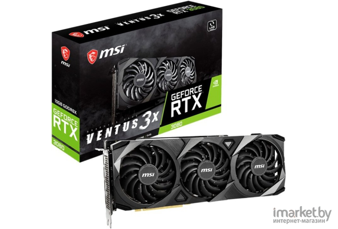 Видеокарта MSI GeForce RTX 3080 Ventus 3X PLUS 10G OC LHR 10240Mb GDDR6X