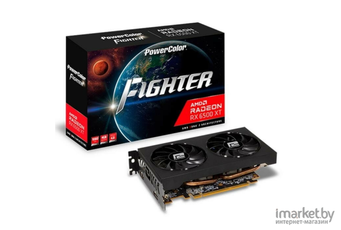 Видеокарта PowerColor Fighter Radeon RX 6500 XT 4GB GDDR6 (AXRX 6500 XT 4GBD6-DH/OC)