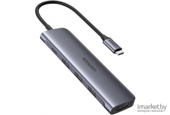 USB-хаб UGREEN CM136 Space Gray (70495)