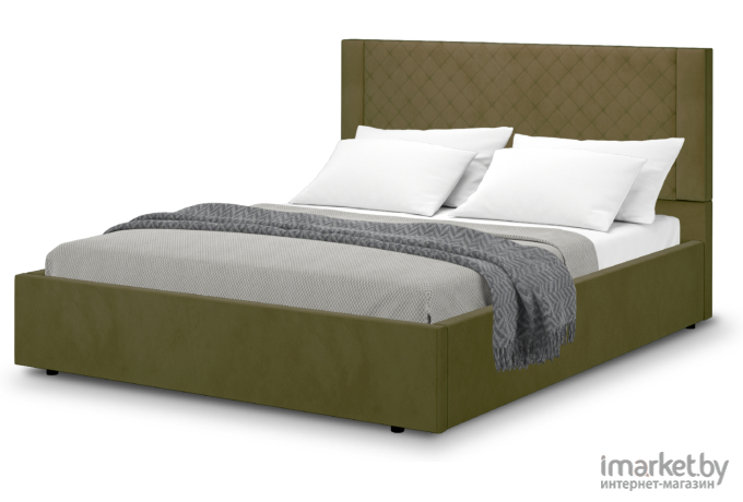 Кровать мягкая Аквилон Женева 16 ПМ (Конфетти олива)