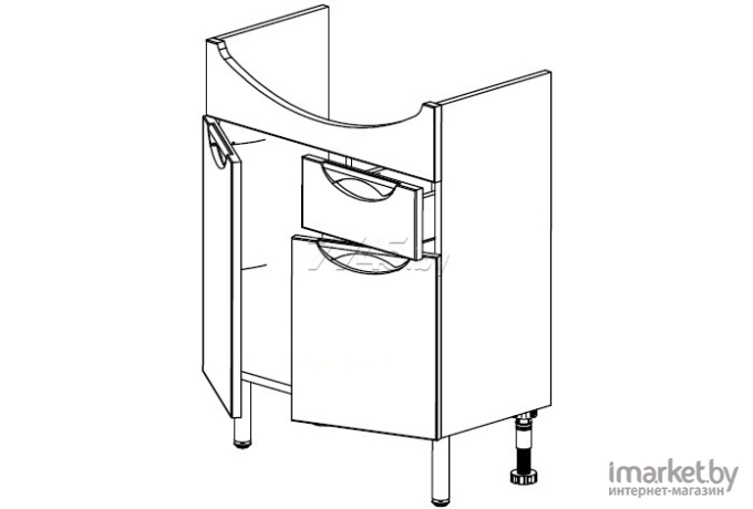 Тумба под умывальник СанитаМебель Камелия-65.31 Д3 белый