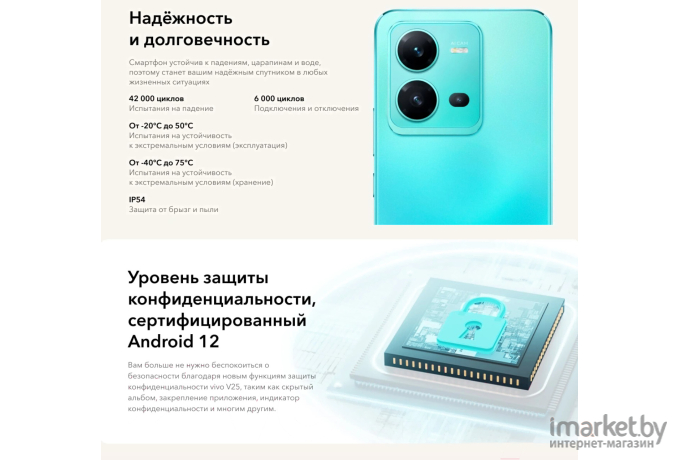 Смартфон Vivo V25 8GB/256GB Aquamarine Blue (V2202)