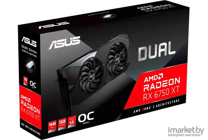 Видеокарта ASUS Dual Radeon RX 6750XT OC Edition 12GB GDDR6 (DUAL-RX6750XT-O12G)