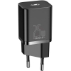 Сетевое зарядное устройство Baseus TZCCSUP-L01 Super Si Quick Charger Type-C 25W (кабель Type-C-Type-C 1m) Black (Baseus Super Si Quick Charger 1C 25W EU Sets Black (With Mini White Cable Type-C to Type-C 3A 1m Black) (TZCCSUP-L01))