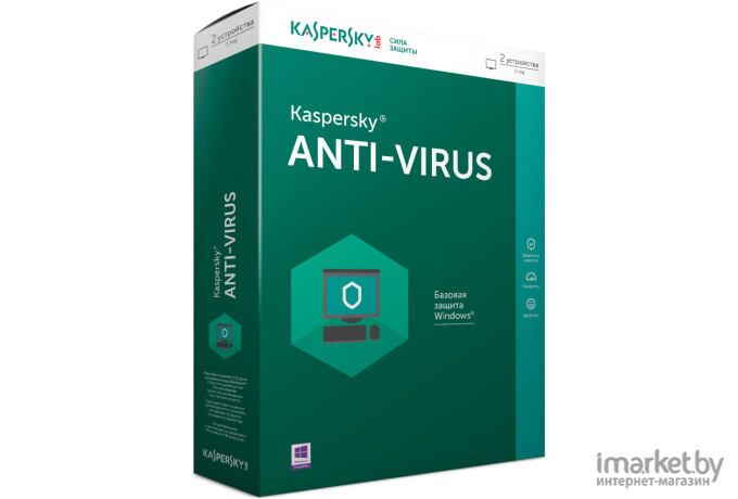 Лицензия Kaspersky Anti-Virus (2-Desktop 1 year Renewal Retail Pack)