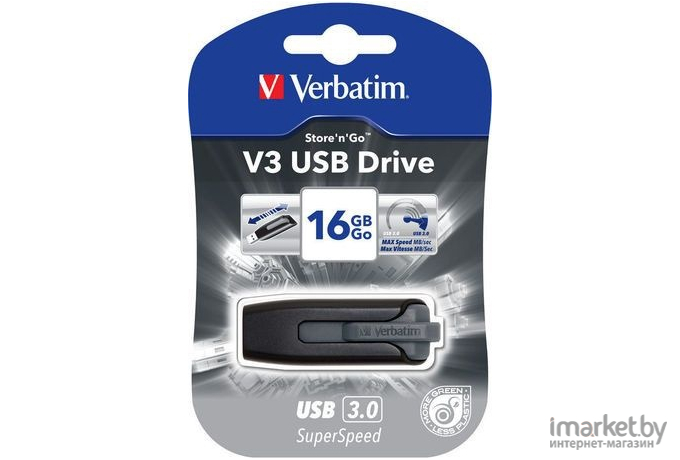 USB Flash Verbatim Store n Go V3 Black 16GB (49172)