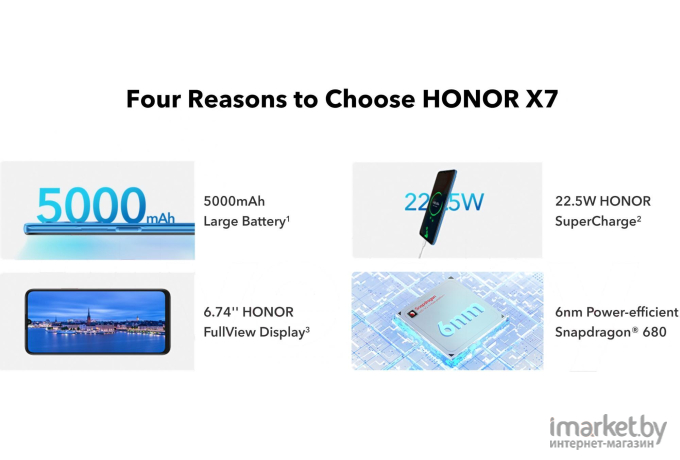 Смартфон HONOR X7 4GB/128GB (титановый серебристый)