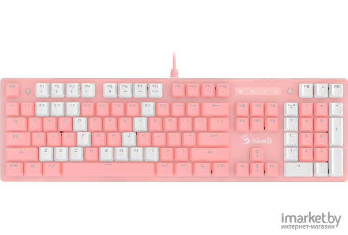 Клавиатура A4Tech Bloody B800 Dual Color розовый/белый (B800 PINK)