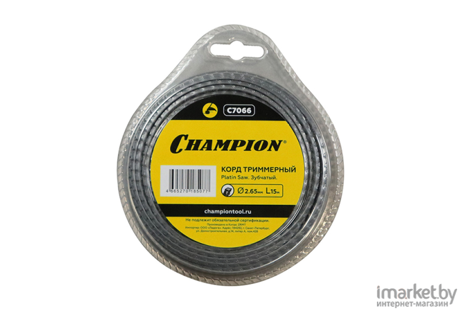 Корд для триммера Champion Platin Saw 2.65мм*15м зубчатый (C7066)