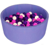 Midzumi Детский сухой бассейн Baby Beach сиреневый + 200 шаров темно-розовый/жемчужный/фиолетовый