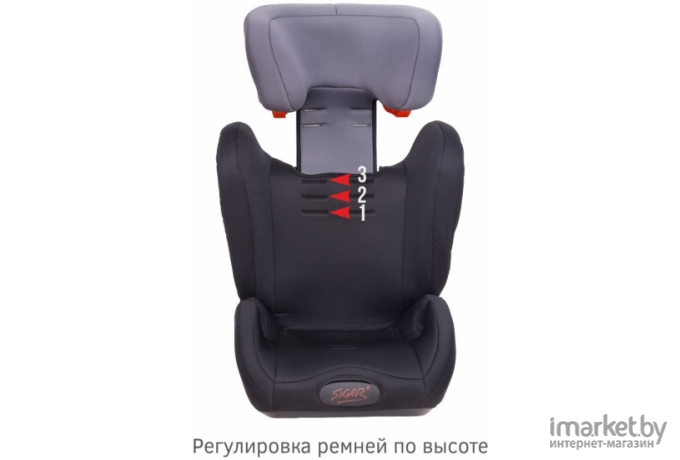 Детское автокресло SIGER Гранд Isofix черный серый (KRES3324)