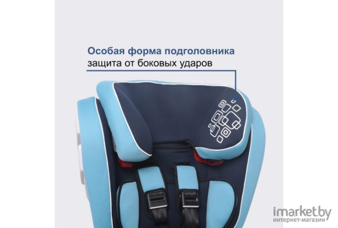 Детское автокресло SIGER Индиго Isofix Lux синий (KRES1517)