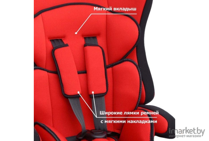 Детское автокресло SIGER Прайм Isofix красный (КРЕС0146)