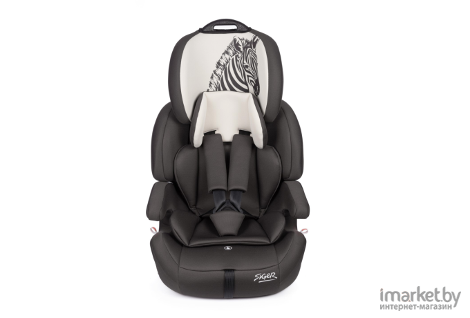 Детское автокресло SIGER Стар Isofix Lux зебра серый бежевый (KRES3599)