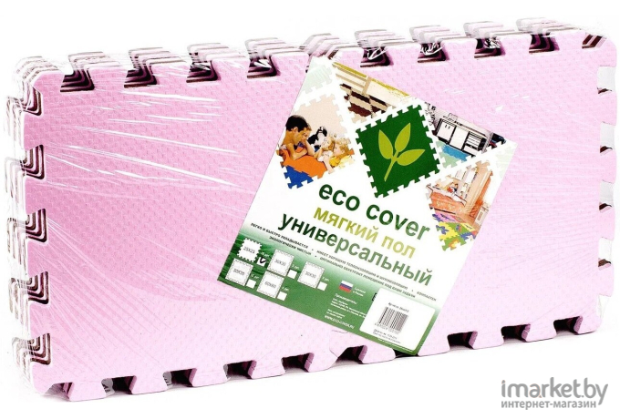 ECO COVER Мягкий пол разноцветный 25*25 25МП1 розовый/коричневый (25МП1 р/к)