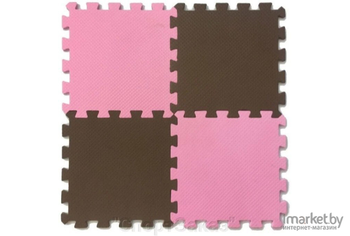 ECO COVER Мягкий пол разноцветный 25*25 25МП1 розовый/коричневый (25МП1 р/к)