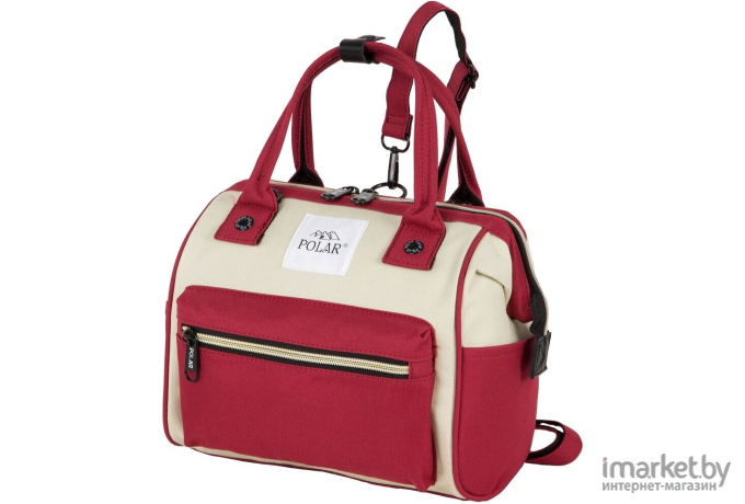 Сумка-рюкзак Polar 18242 красный/бежевый