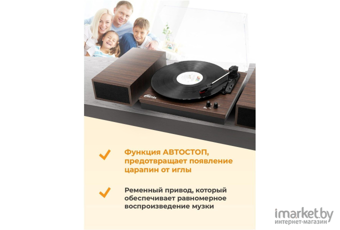 Виниловый проигрыватель Ritmix LP-340B Dark wood