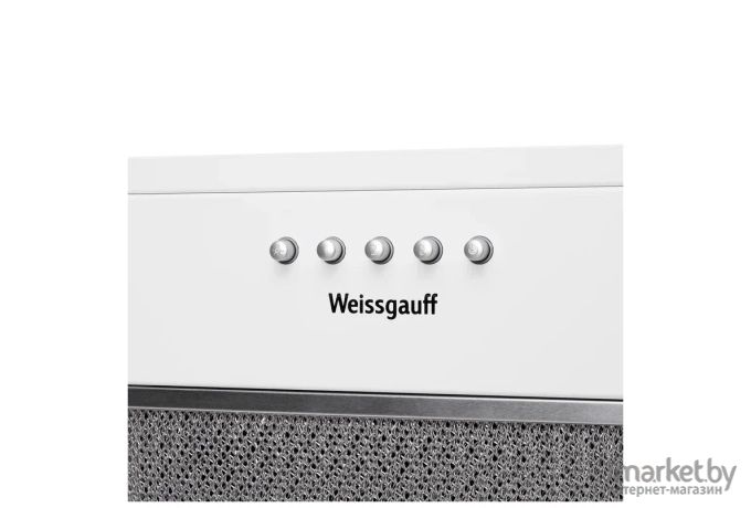 Вытяжка встраиваемая Weissgauff Alpha 50 PB WH управление: кнопочное 1 мотор белый (429826)