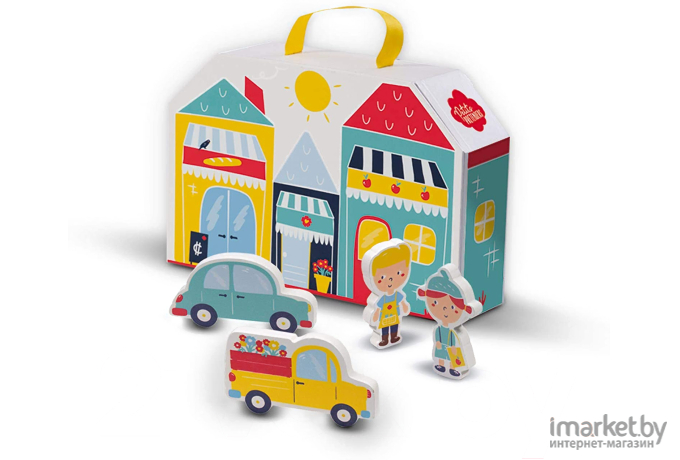 Игровой набор SES Creative детский Petits Pretenders Магазин с парковкой и с разноцветным ковриком (18013)