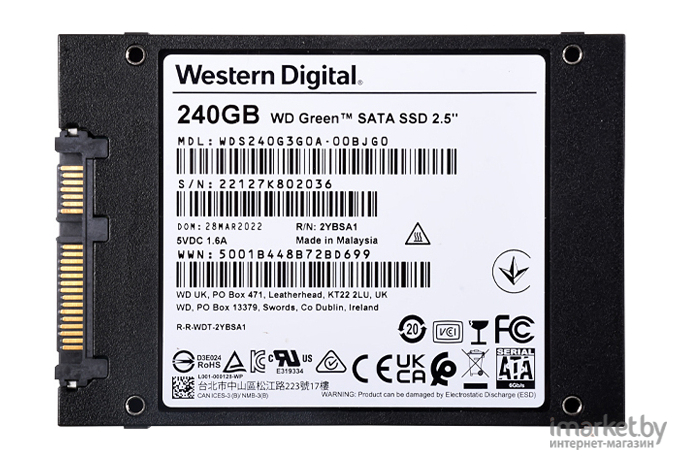 SSD диск WD Green 240GB (WDS240G3G0A)