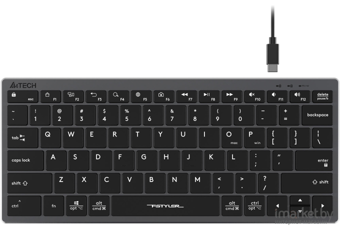 Клавиатура A4Tech Fstyler серый (FX51)