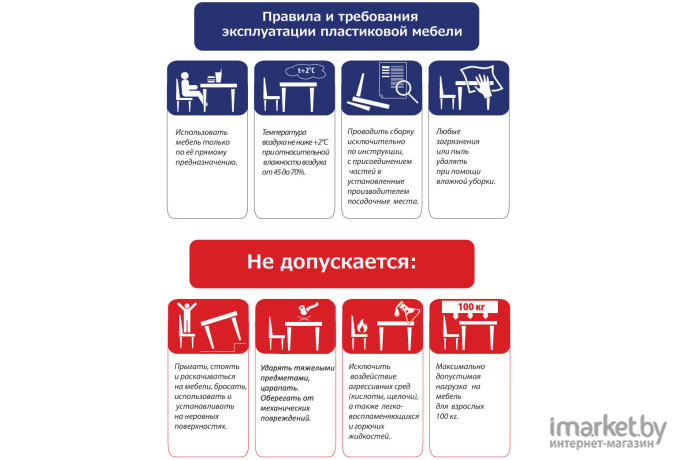 Стол Стандарт пластик 130-0019-51 (синий)