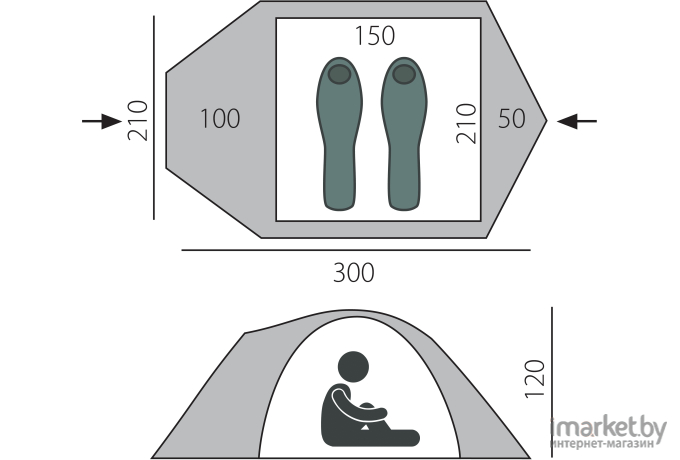 Треккинговая палатка BTrace Challenge 2