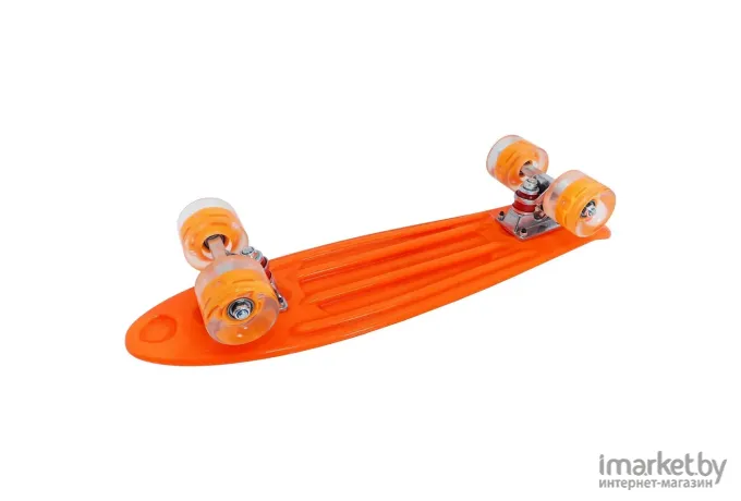 Скейтборд Street Hit 55см оранжевый светящиеся колеса (A009-26)