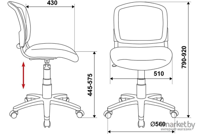 Кресло детское Бюрократ CH-W296NX белый/гусиная лапка (CH-W296NX/GF-LT)