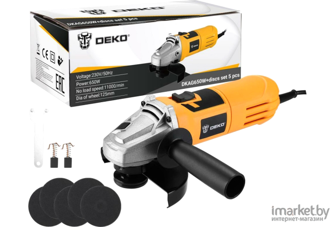 Углошлифмашина DEKO DKAG650W SET (063-4286)