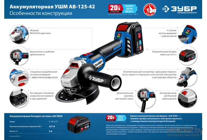 Углошлифовальная машина ЗУБР AB-125-42