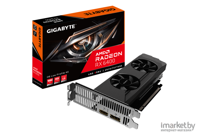 Видеокарта Gigabyte Radeon RX 6400 D6 Low Profile (GV-R64D6-4GL)