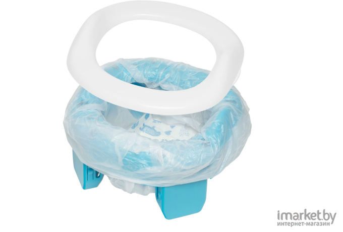 Дорожный горшок Roxy-Kids HandyPotty + 3 одноразовых пакета голубой (HP-250B)