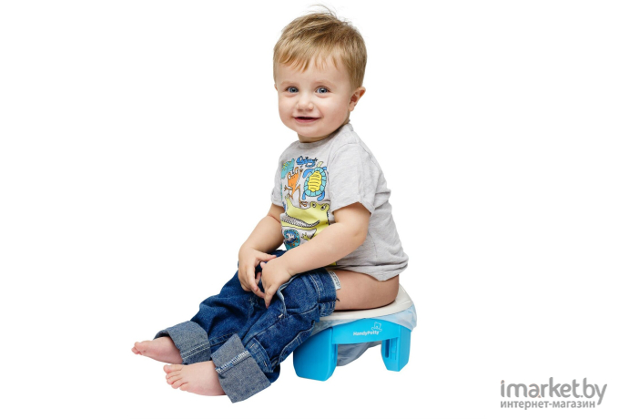 Дорожный горшок Roxy-Kids HandyPotty + 3 одноразовых пакета голубой (HP-250B)