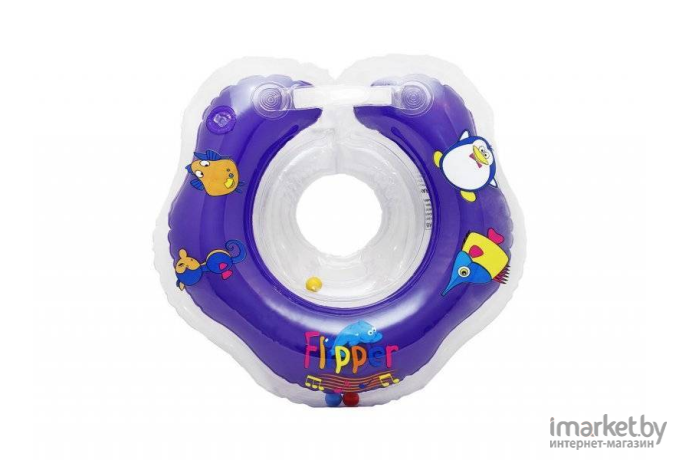 Круг на шею Roxy-Kids Flipper для купания малышей музыкальный фиолетовый (FL003)