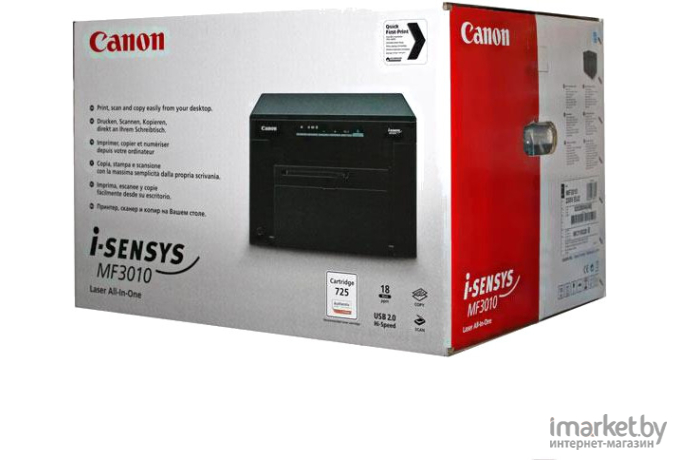 МФУ Canon i-SENSYS MF3010 + картридж Canon 725 черный (5252B004+3484B002)