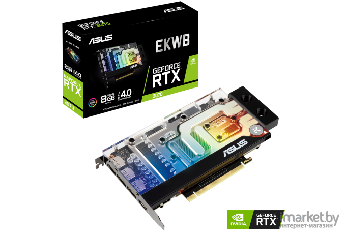 Видеокарта ASUS EKWB GeForce RTX 3070 8GB GDDR6 RTX3070-8G-EK