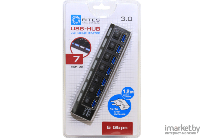 5bites 7-port USB3.0 Hub + б.п.