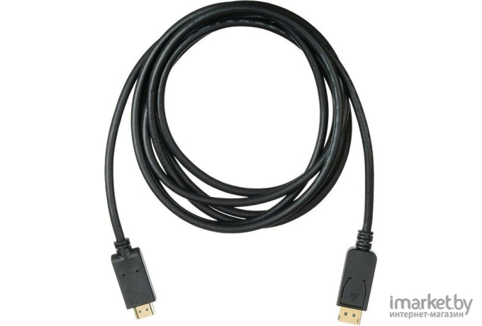 (Buro v 1.2 DisplayPort (m)/HDMI (m) 3м. Позолоченные контакты черный (BHP DPP_HDMI-3))