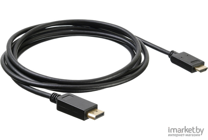 (Buro v 1.2 DisplayPort (m)/HDMI (m) 3м. Позолоченные контакты черный (BHP DPP_HDMI-3))