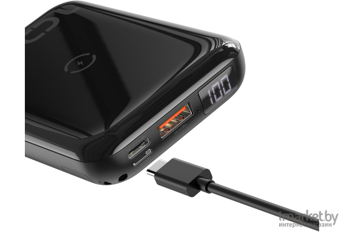 Портативное зарядное устройство (power bank) с беспроводной зарядкой Baseus PPXFF10W-01 Mini S Bracket 10W Wireless Charger 10000mAh 18W Black