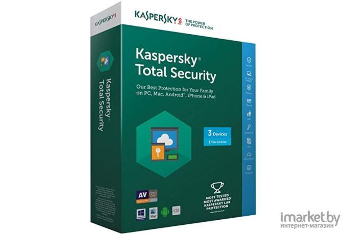 Лицензия Kaspersky Total Security Multi-Device (3-Device 1 year Renewal Retail Pack)