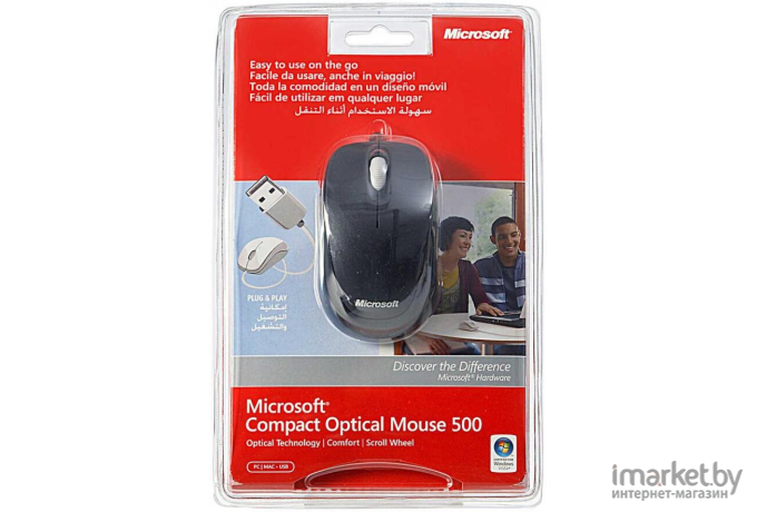 Мышь Microsoft Compact Optical Mouse 500, Mac/Win, USB (U81-00083)