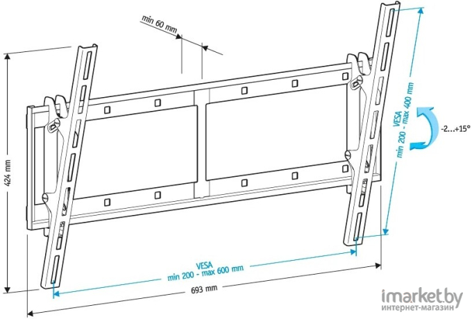 Кронштейн для телевизора Holder LCD-T6606 металлик