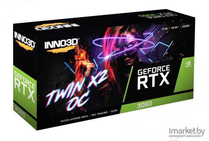 Видеокарта Inno3D GeForce RTX 3060 Twin X2 OC 12GB GDDR6 (N30602-12D6X-11902120H)